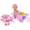 Kidoozie Bathtime Baby Doll Set, 12-Inch Rubber Doll with Bath Tub & Accessories, Pretend Play for Kids Ages 3+ (Model G02566)