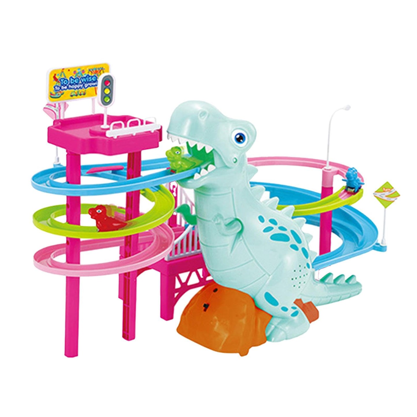 Trendivibe Electric Dinosaur Track Slide Toys Durable For Kids Baby Boys Girls| Baby Learning Toy | Infant Activity Toy | Sensor