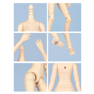 Ymy Female Doll Body Obitsu22 Obitsu24 Bjd Girl Doll For Gsc, Blythe,Icy,1/6 Scale Bjd Doll Head (Milky White-7.87 In)