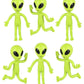 Bendable Rubber Neon Green Aliens - 12 Pack. (4) Action Figures Bendable UFO Aliens Limbs Sensory Stress Relief Fidget Toys. Gre