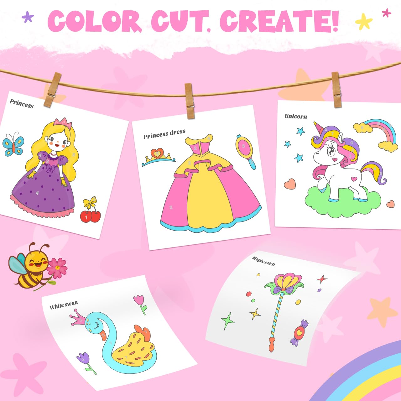 Zmlm Paint With Water Books For Kids - Easter Basket Stuffers Mess Free Coloring Activity For Toddlers - Arts & Crafts Gifts Toys For Valentines Birthday Christmas Boy Girls Ages 4 5 6 7 8(Princess)
