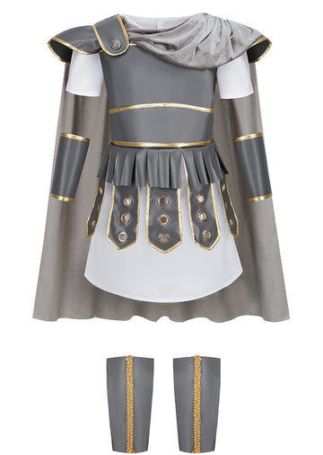 Lmyove Kids Warrior Costume, Halloween Boys Roman Soldier Gladiator Viking Medieval Historical Role Playing Party 4-11Y (Large,G