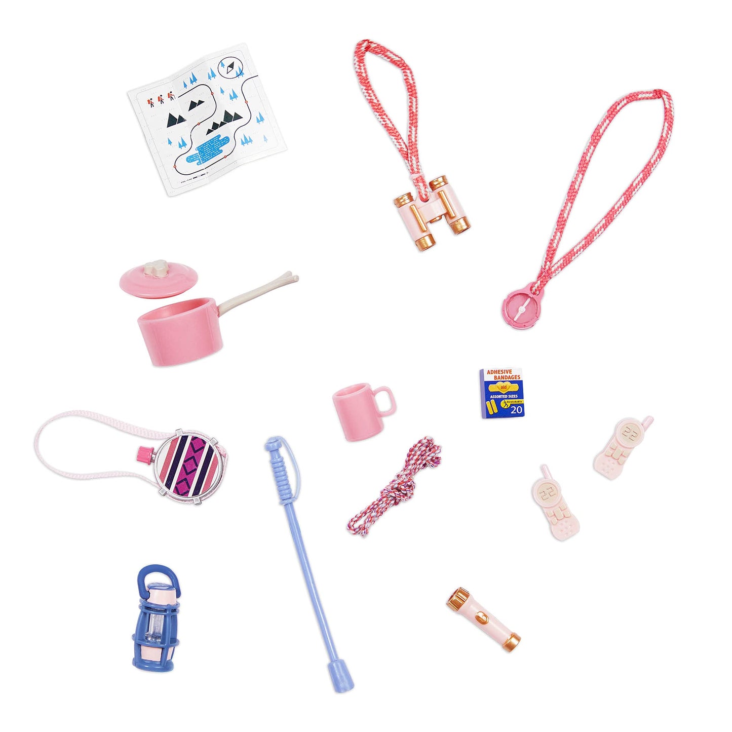 Lori Dolls - Farahs Hiking Set - Mini Doll & Hiking Accessories - Clothes & Accessories For 6-Inch Dolls - Boots, Flashlight, Ma
