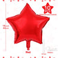 Red Star Balloons 18 Inch, 10 Pcs Red Star Shaped Mylar Helium Foil Metallic Balloon For Birthday Party Decorations Baby Shower