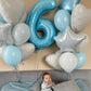 Paticool 40 Inch Blue Number Balloon 6, Large Light Blue Number Foil Mylar Balloons For Birthday Party Celebration Decorations S