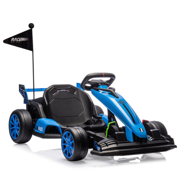 Hetoy 24V Electric Drift Kart For Kids Ages 6-12, Adjustable Seat &Variable Speed(8.5Mph), Eva Silent Wheels & Parent-Approved S