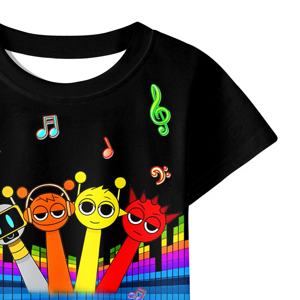 Ajajvoe Boys Girls Sprunki Pants Set Kids Sprunki Tee Shirt 2Pcs Novelty Short Sleeve Clothes Outfit Black