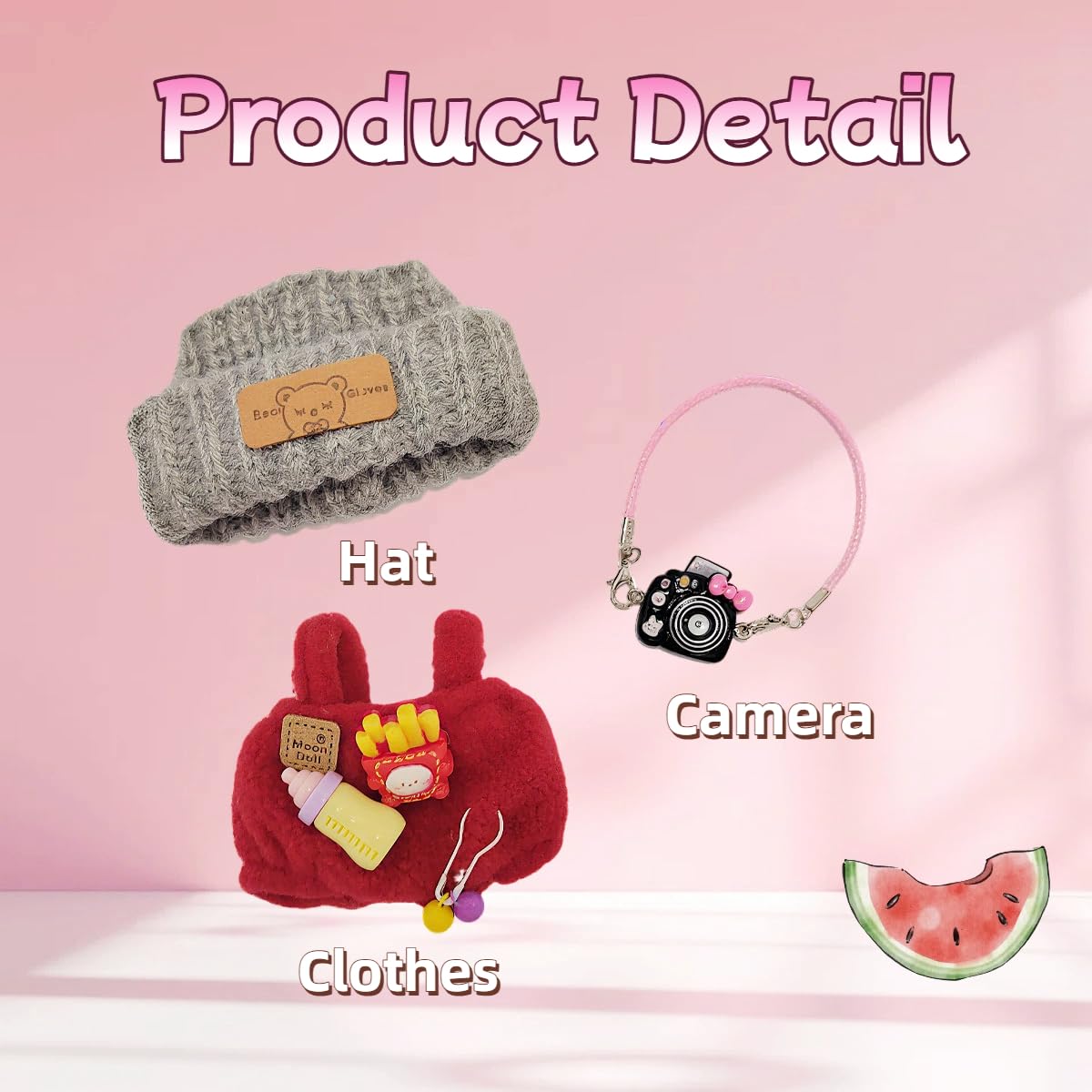 Cgq Labubu Fashion Ensemble,Clothes For Labubu ,4 Piece Sets Red Fashion Accessoriesfor Labubu Dolls Clothes.