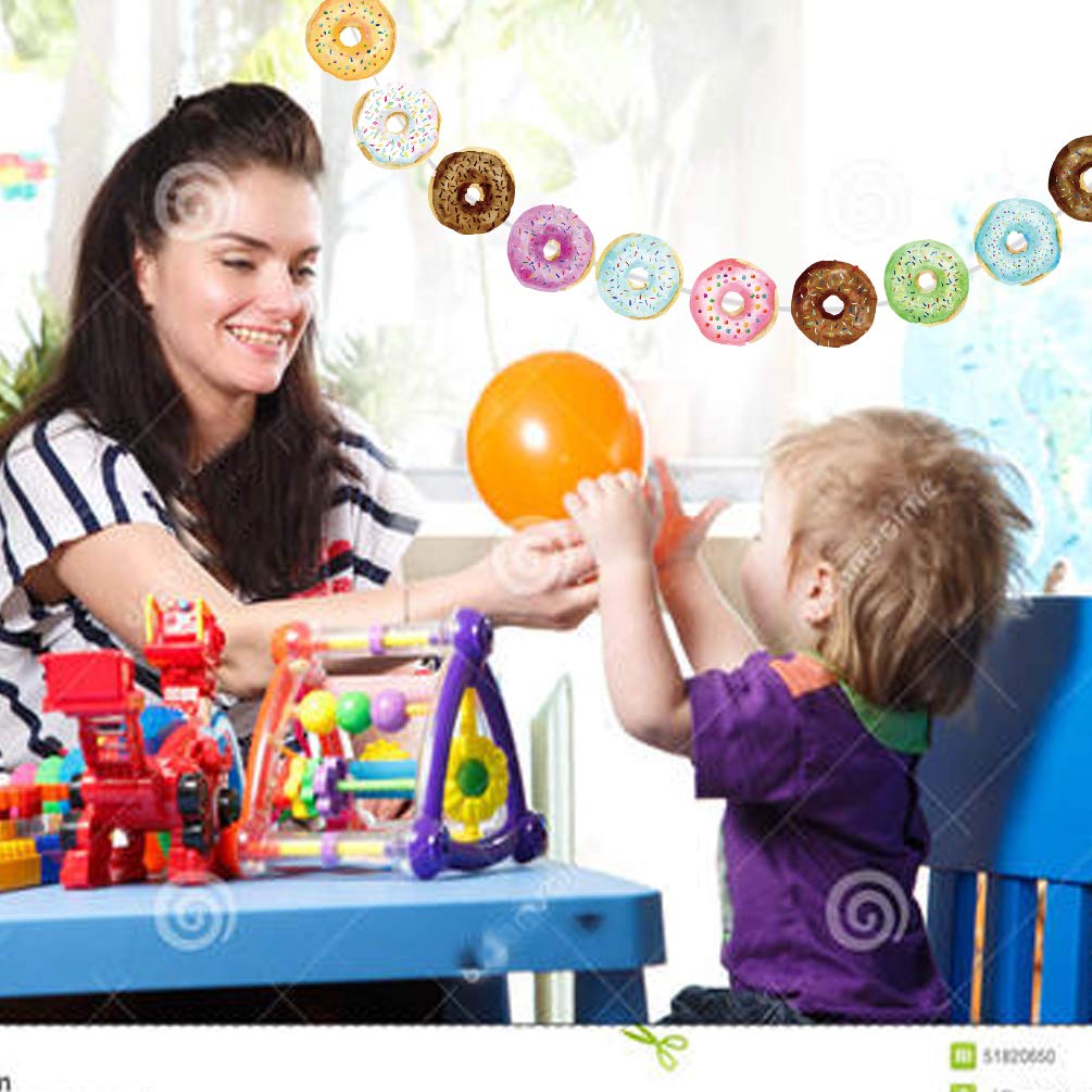 CC HOME Donut Theme Party Banner/Donut Party Decorations/Donut Birthday Party Decorations Supplies for Christmas Party,Happy New