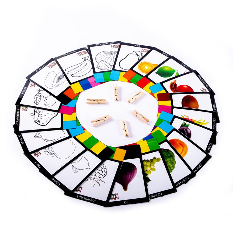 Monkey Minds//Clip The Card  Colours  Fruits //Early Educational Toy And Learning Activity//Concept Of Sound Recognition, Phon