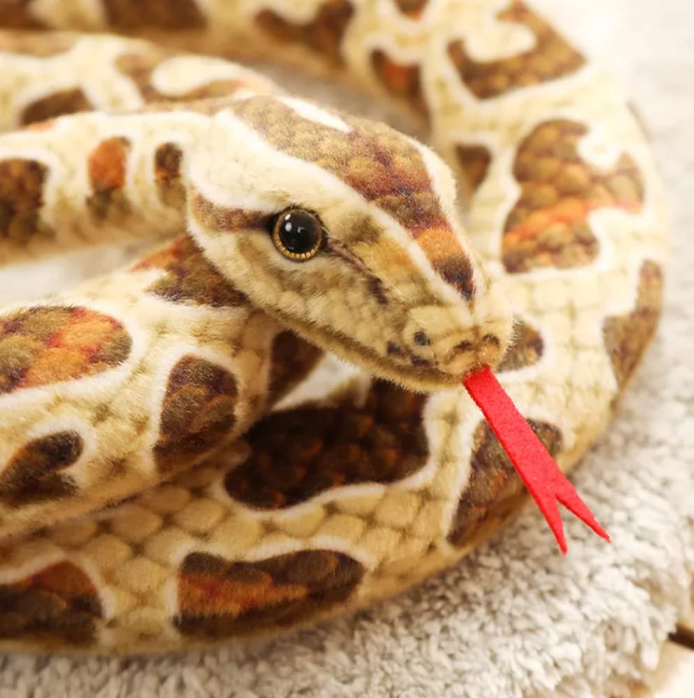 Xshelley 120" Extra Long Brown Snake Plush Toy, Soft Stuffed Animal, 100% Polyester, Model Xshelley -20221108A