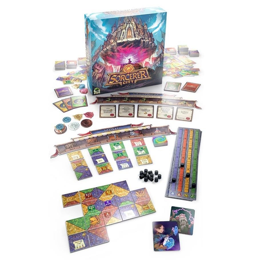 Sorcerer City Board Game | -Tile Laying And Deck Building Strategy Game Of Wizard Architects, For Teens And Adults, 1-6 Players