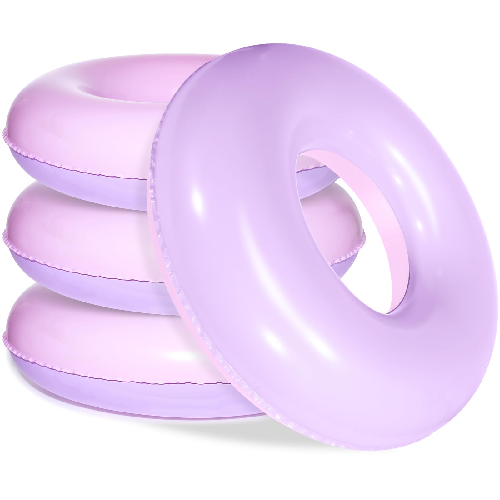 Shinyrelief 4 Pcs Inflatable Pastel Pool Floats 30'' Macaron Swim Inner Tube For Kids Adults Swimming Rings Raft Floats Toys Sum