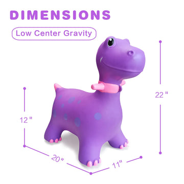 Hotmax Bouncy Horse, Dinosaur Hopper Toys For Kids, Inflatable Ride On Bouncy Animals Toys For Toddlers, Jumping Horse For Baby Birthday Gift For Boy Or Girl 18 Months 2-4 Year Old (Purple)