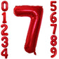 Goer Red Foil Balloons Number 7,Huge Number Balloons For 7Th 77Th Birthday Party Supplies Anniversary Decorations (3 Pcs,42 Inch,32 Inch,16Inch)