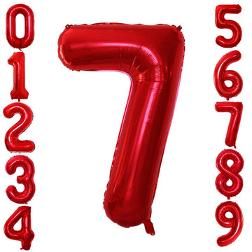 Goer Red Foil Balloons Number 7,Huge Number Balloons For 7Th 77Th Birthday Party Supplies Anniversary Decorations (3 Pcs,42 Inch,32 Inch,16Inch)