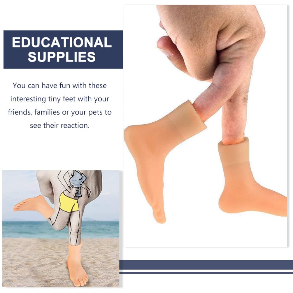 Operitacx Finger Feet Puppet Tiny Feet 6 Pairs Finger Shoes Feet Shoes Funny Realistic Left And Right Small Feet For Fun Little