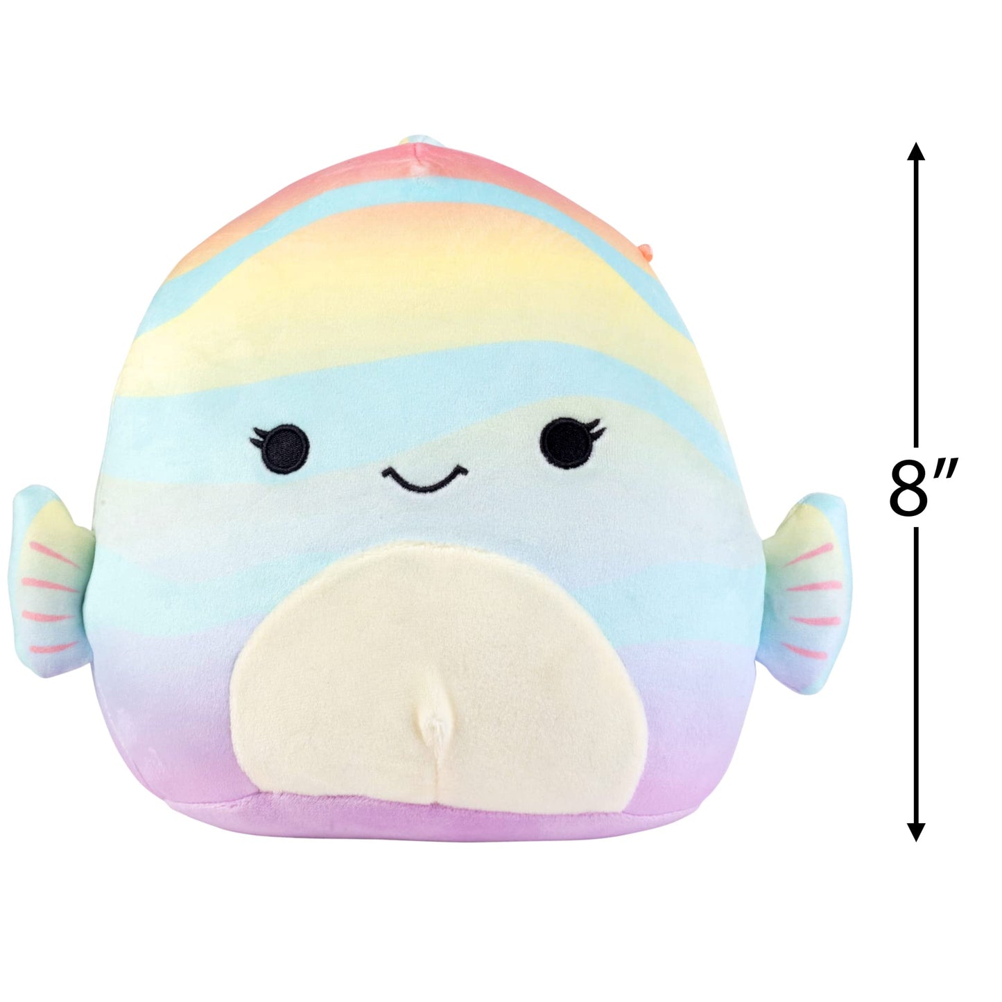 Squishmallows 8" Canda The Rainbow Fish Plush - Soft & Squishy Stuffed Animal Toy - Rainbow Color - Officially Licensed Collectible
