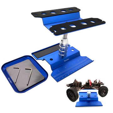 Nuofan RC Car Work Stand Aluminum Repair Workstation 360 Degree Rotation Lift Lower w/Screw Tray for 1/8 1/10 1/12 1/16 Scale Tr