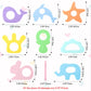 Beboan Silicone Teething Toys, 8 Pack Cute Baby Teethers, Bpa Free Easy To Grip, Perfect For Infant Girls & Boys 3 Months+