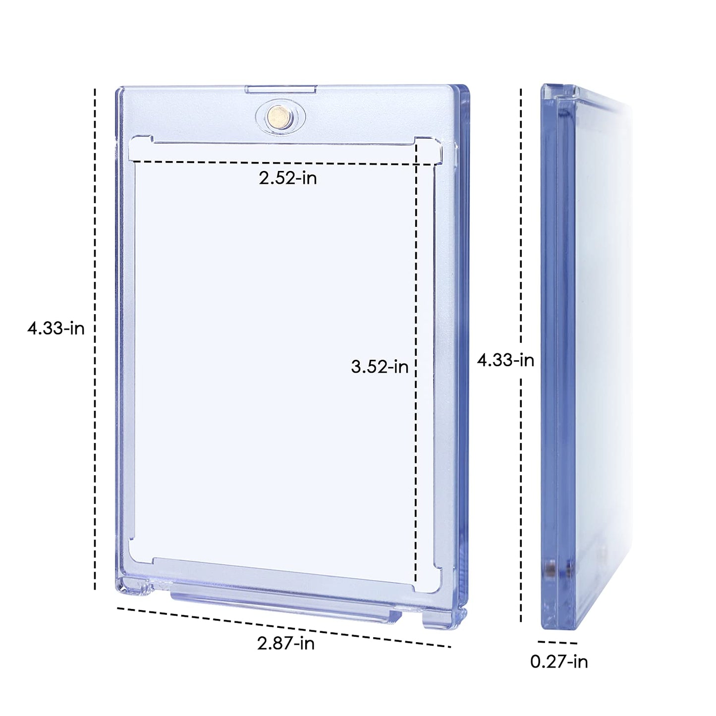 100Ct Magnetic Card Holders For Trading Cards, 35Pt Baseball Card Display Case Fit For Sports Cards, Mtg Cards, Standard Cards
