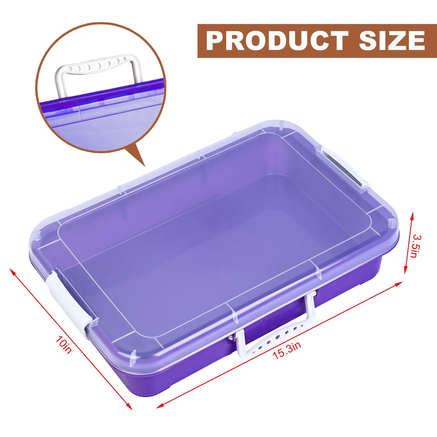 Madzee Plastic Activity Tray with Lid for Slime, Beads, Sand - 15 Inches, Purple, Model MT7384