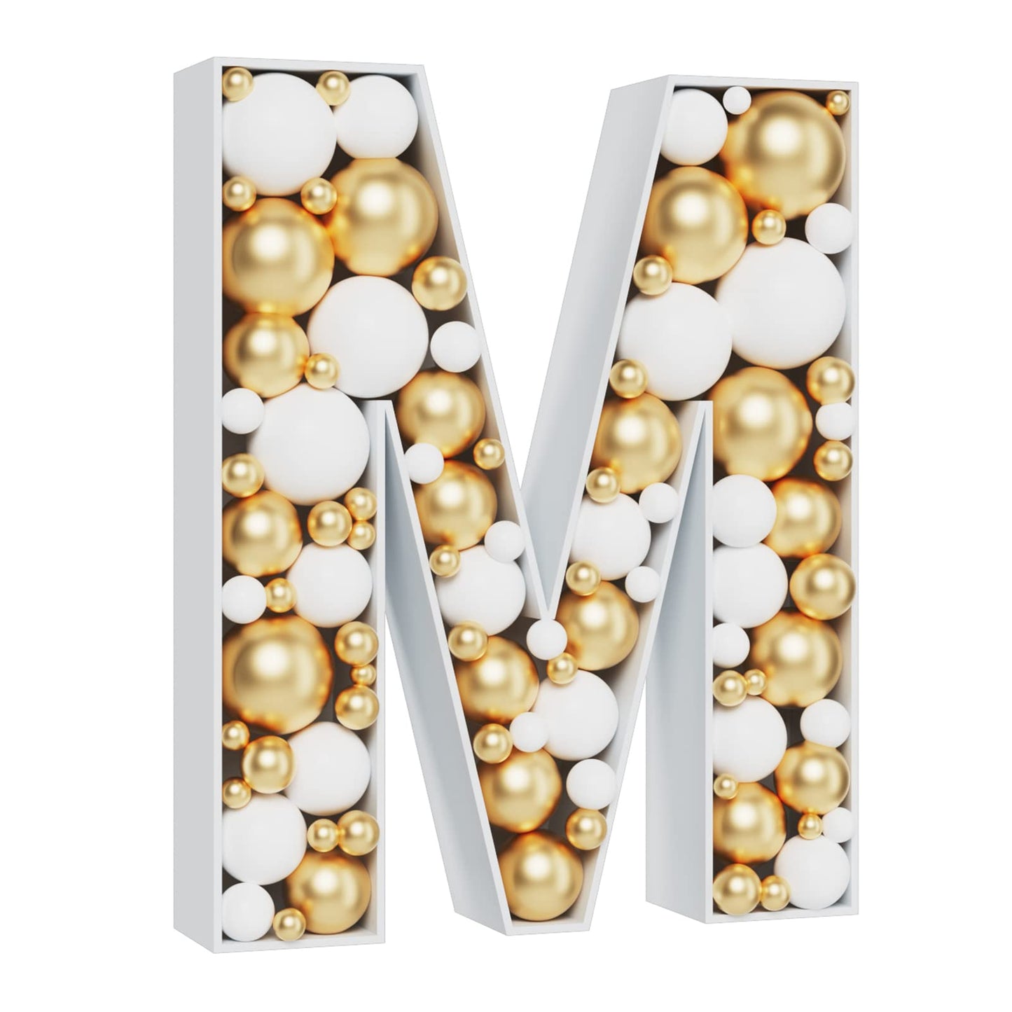 MEYSIMOON 3FT Marquee Letter 'M' Balloon Frame - White Pre-Cut Foam Board for Birthday, Wedding, Baby Shower Decorations