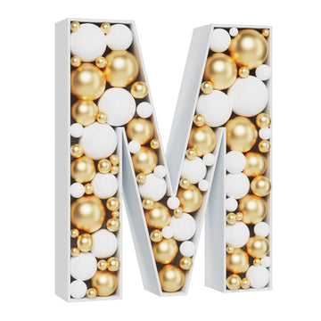 MEYSIMOON 3FT Marquee Letter 'M' Balloon Frame - White Pre-Cut Foam Board for Birthday, Wedding, Baby Shower Decorations