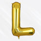 Flyloons Gold L Alphabet Letter Foil Balloons for Full Name Birthday Decoration Items, Anniversary, Baby Shower, Bachelorette, W