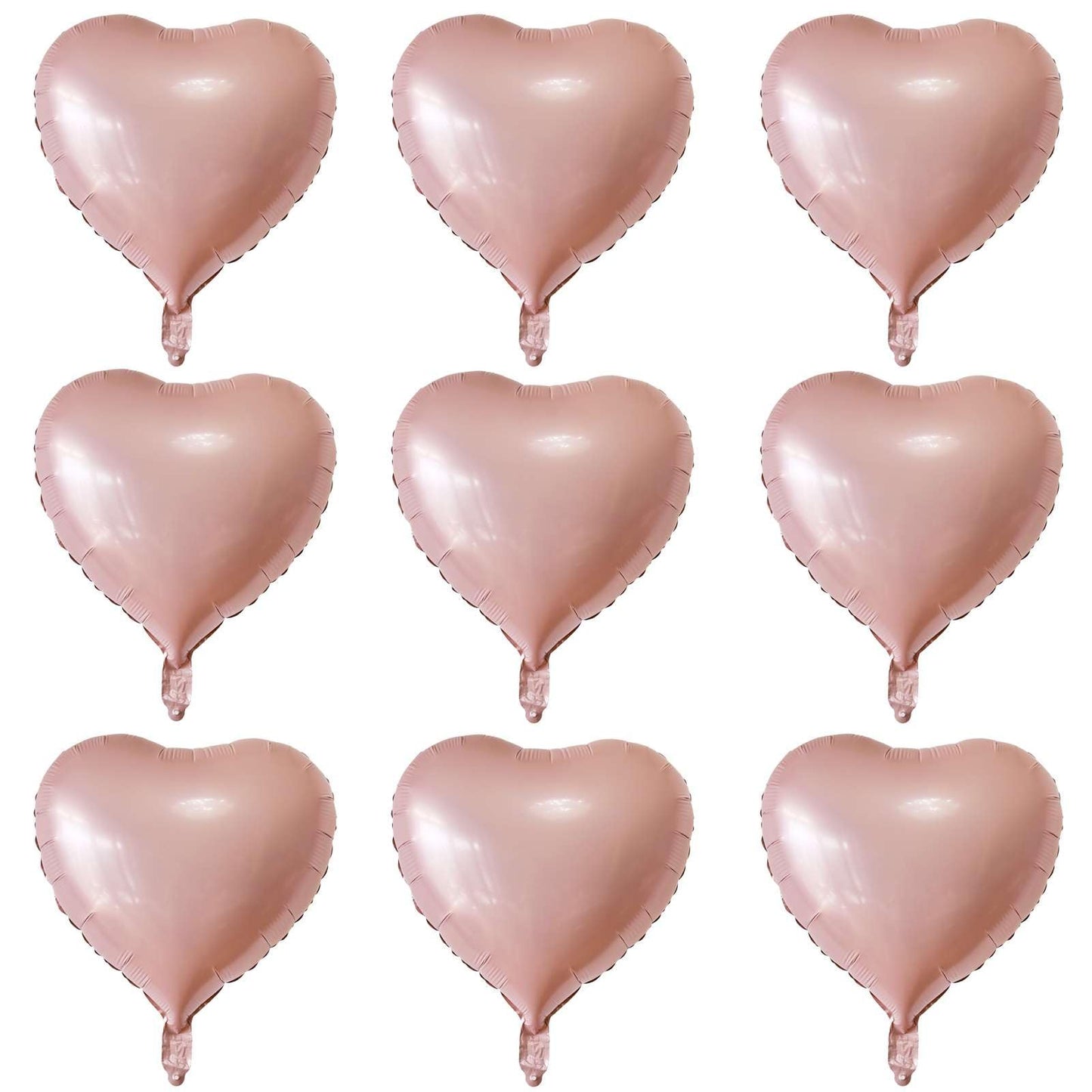 Lovoir 10 Pcs Baby Pink Heart Shape Foil Mylar Balloons 18 Inch Love Balloons For Valentine'S Day Birthday Party Decorations Wed