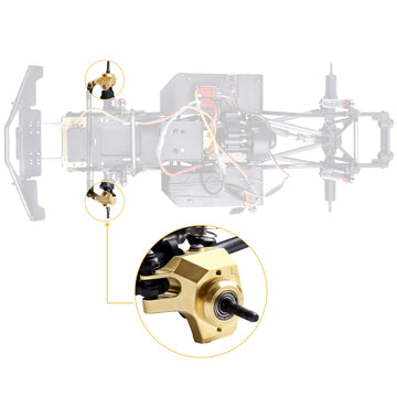 Heavy Duty Brass Front Steering Knuckles Carrier Weights for 1:10 Axial SCX10 II 90046 RC Crawler Car Upgrades