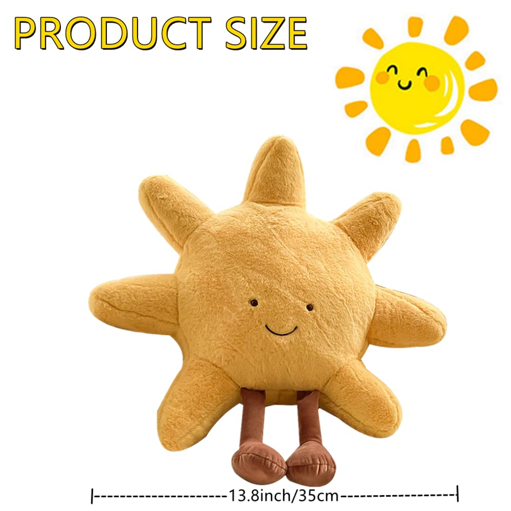 Natureman Sun Shaped Plush Toys Amuseable Sun Moon Stuffed Animal Plushie Doll Toys Room Decoration Gift For Kids Children (Sun)