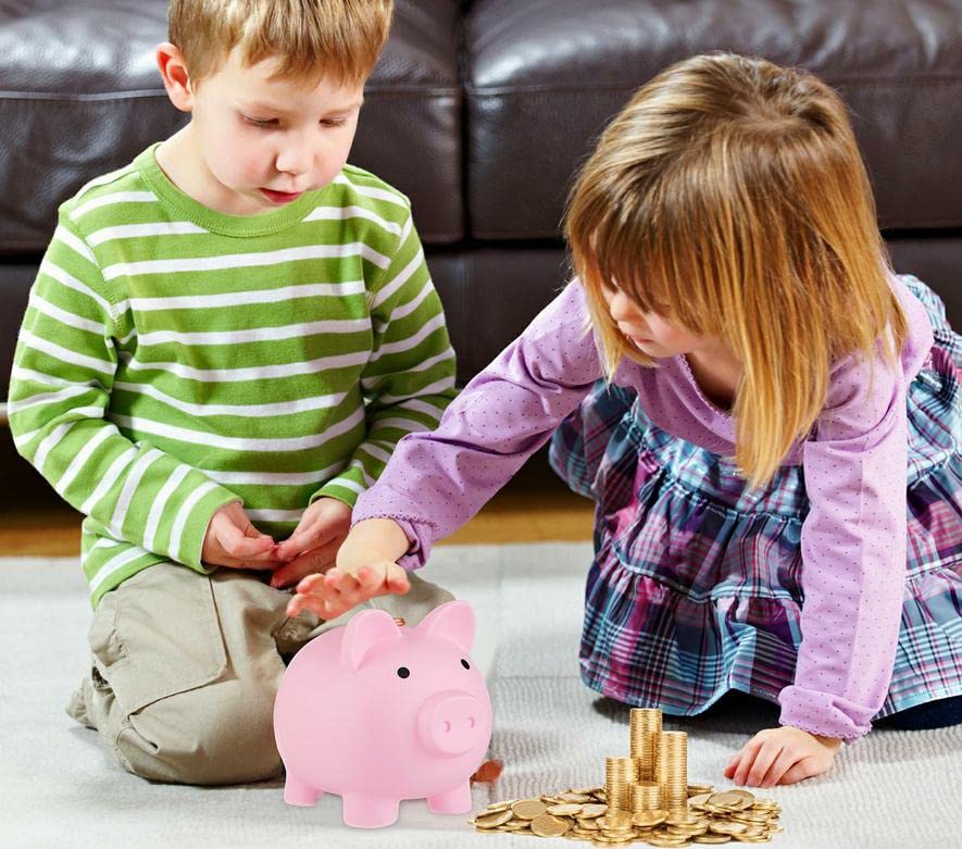 Rachan Large Piggy Bank For Boys And Girls,Unbreakable Plastic Pig Money Banks,Shatterproof Coin Bank For Kids Birthday Festival