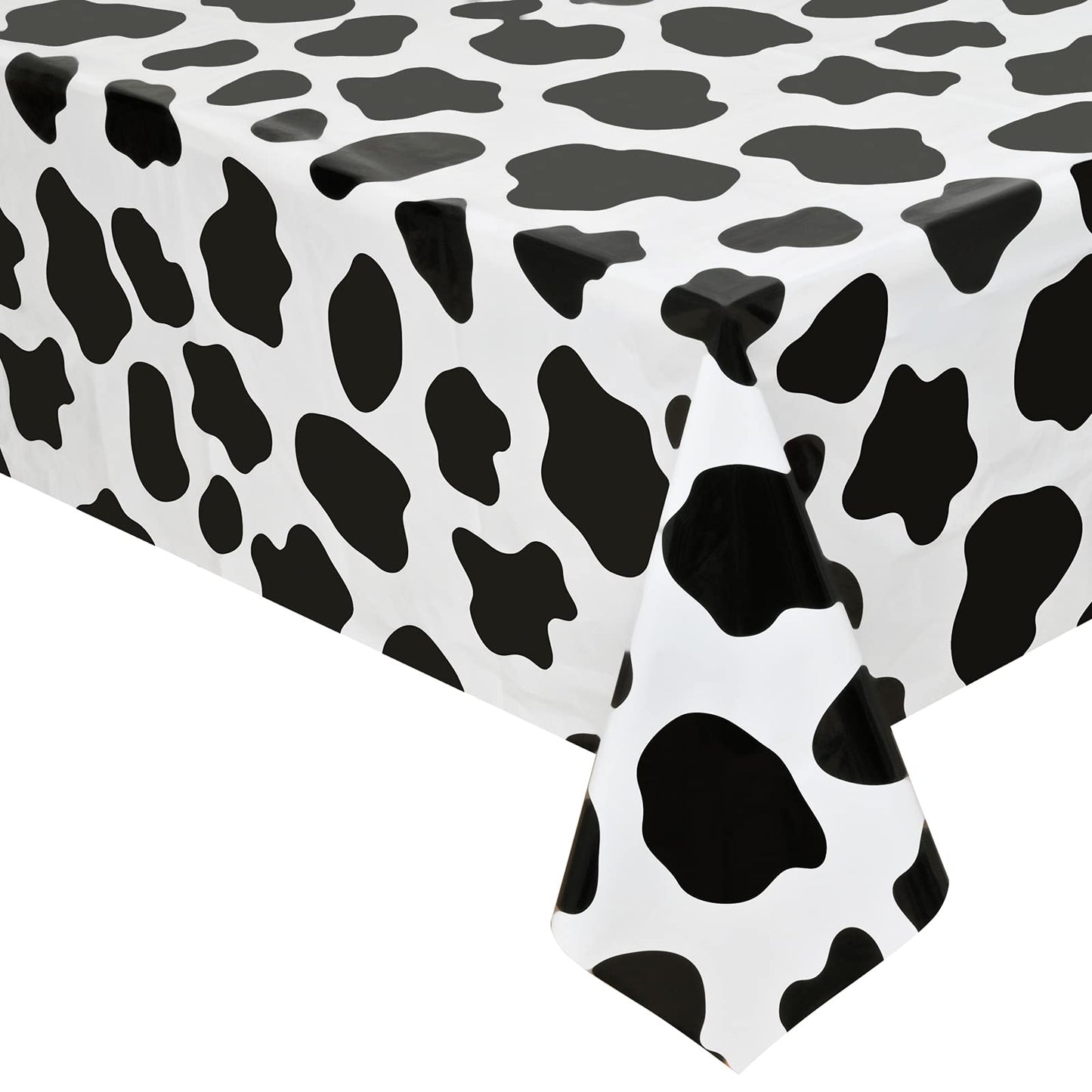 2 Pcs Cow Print Tablecloth Cow Plastic Table Cover 87 x 51 Inches Farm Animal Party Tablecovers for Cow Theme Birthday Party Sup