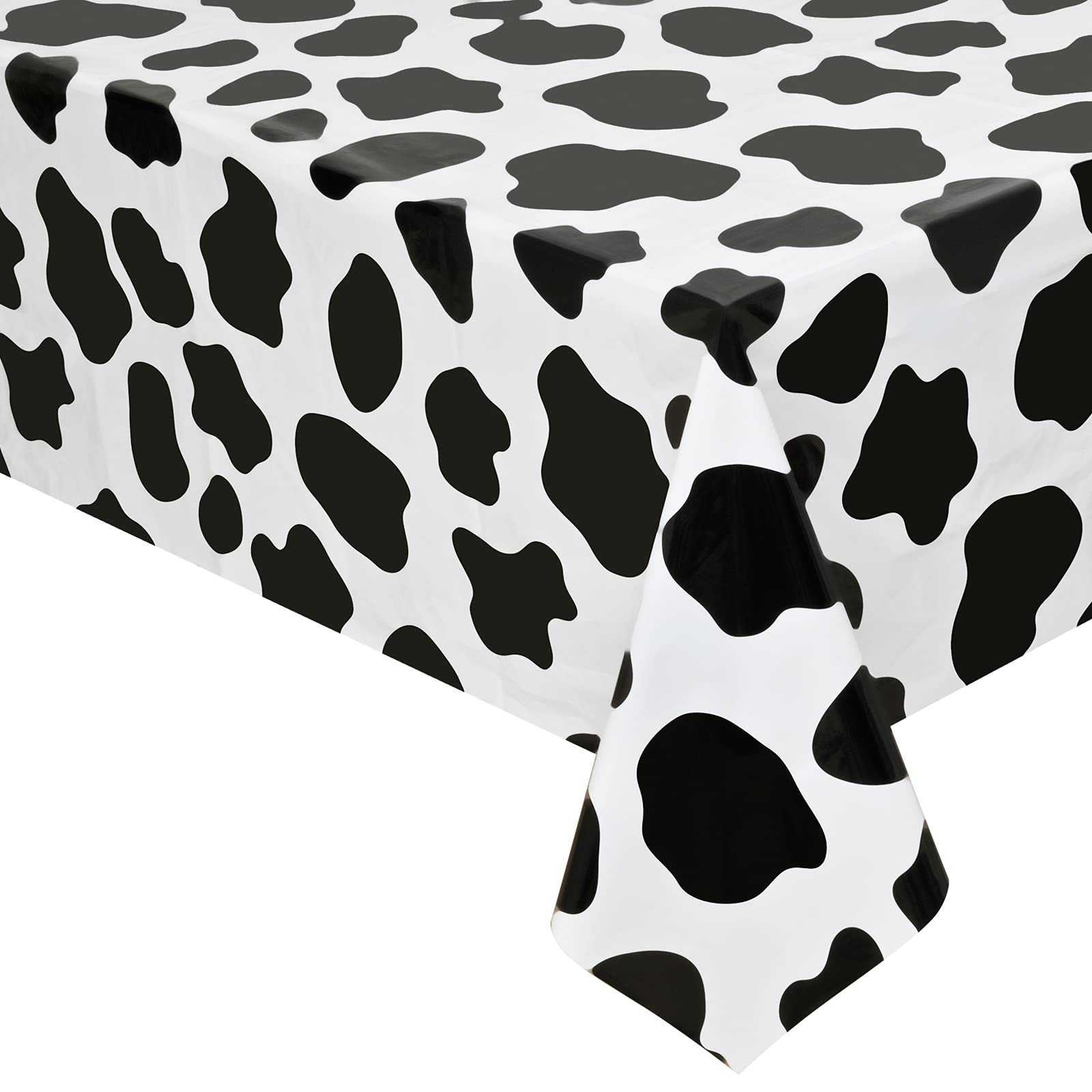 2 Pcs Cow Print Tablecloth Cow Plastic Table Cover 87 x 51 Inches Farm Animal Party Tablecovers for Cow Theme Birthday Party Sup