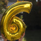40 Inch Gold Mylar Foil Number 6 Birthday Balloon, Digital Balloons For 6 16 Boy Girl Party Decorations Supplies, Big Helium Bal