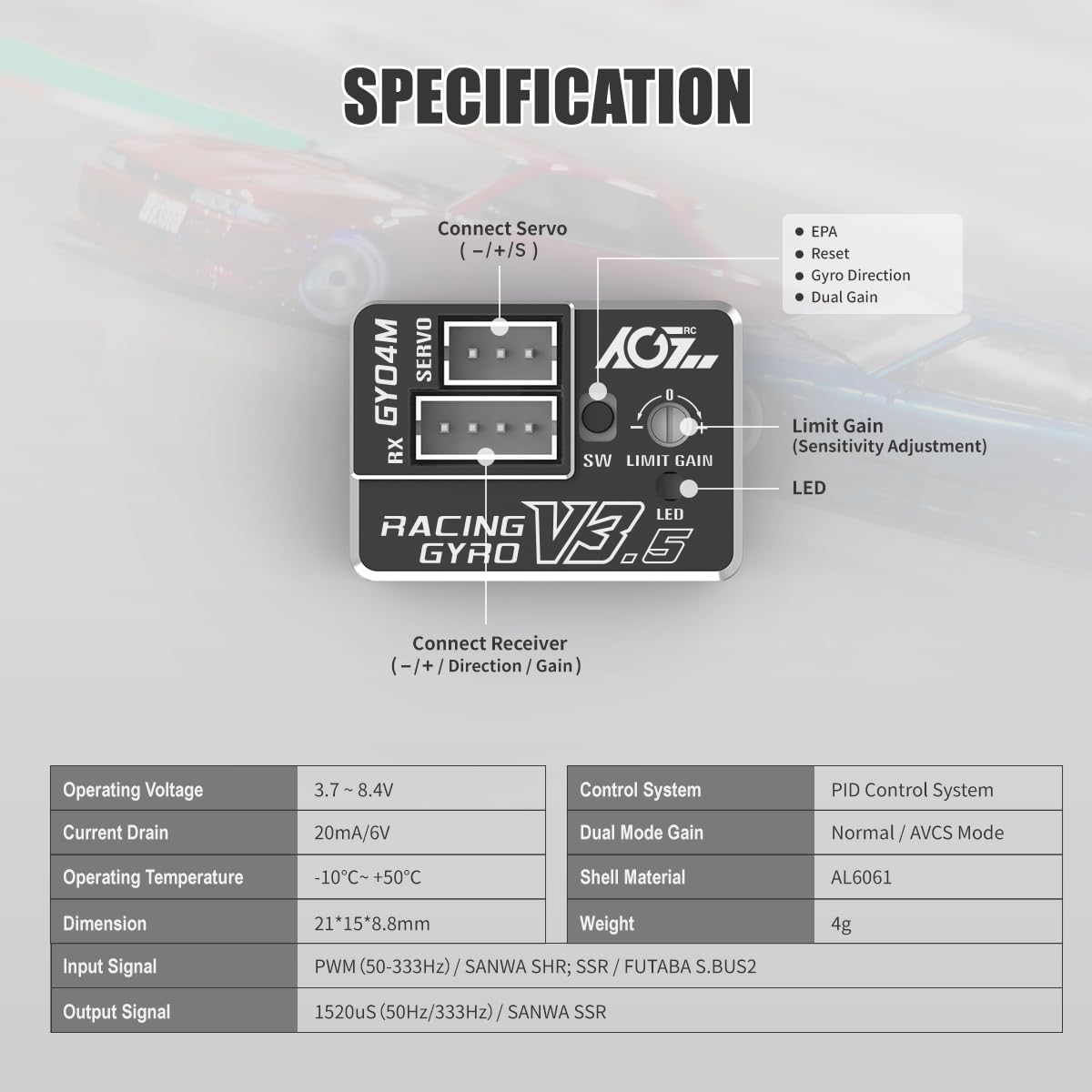 Agfrc Upgraded Mini Z Gyros - Mini Gyros For Drifting Mini-Z Car/Full Aluminum 4Gram Precision Rc Gyro Set For Competition Grade