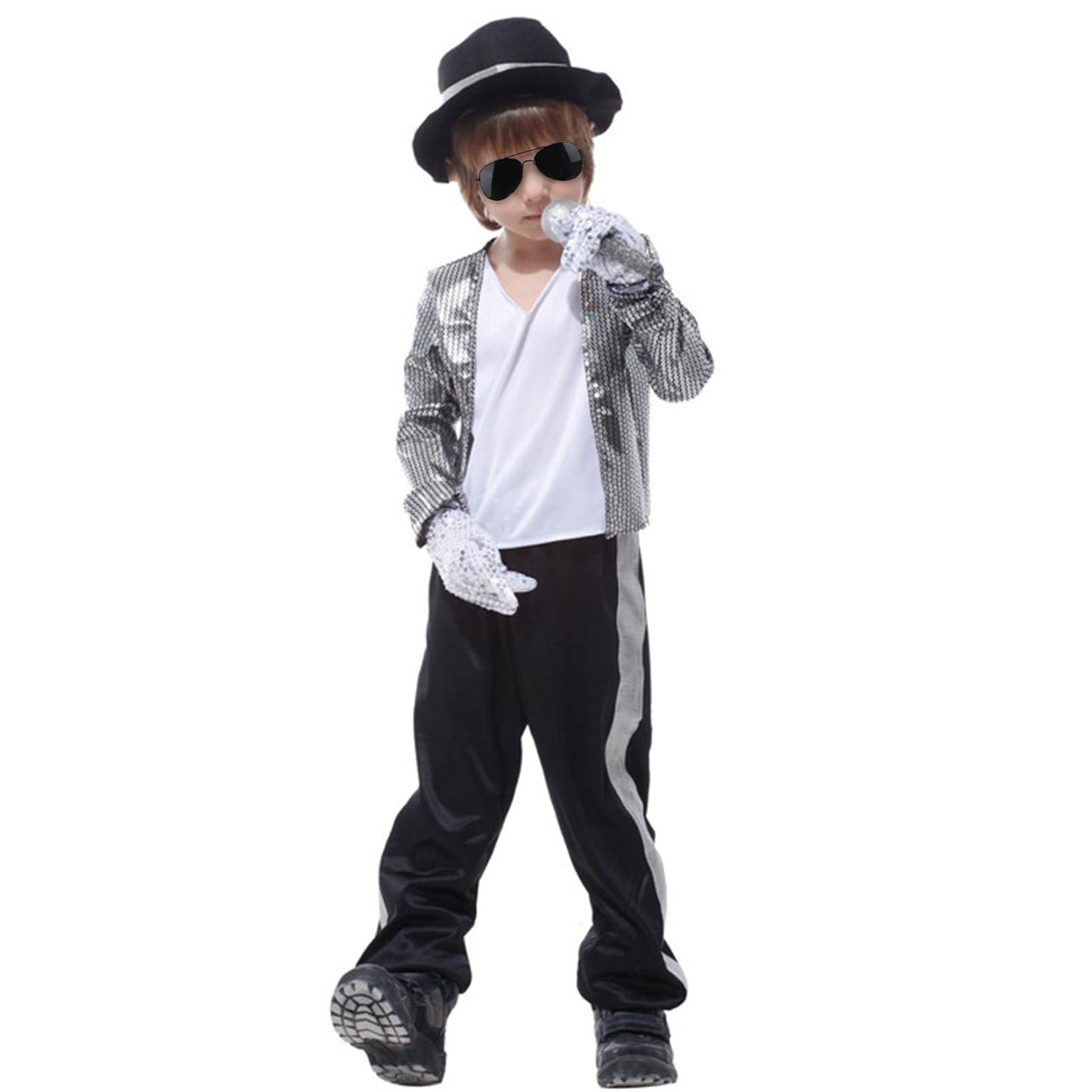 Actlati Dance Star Costume For Kids 80S 90S Pop Stage Halloween Cosplay Costume Set For Boy Hip Hop Role Play Kits 4-9 Years