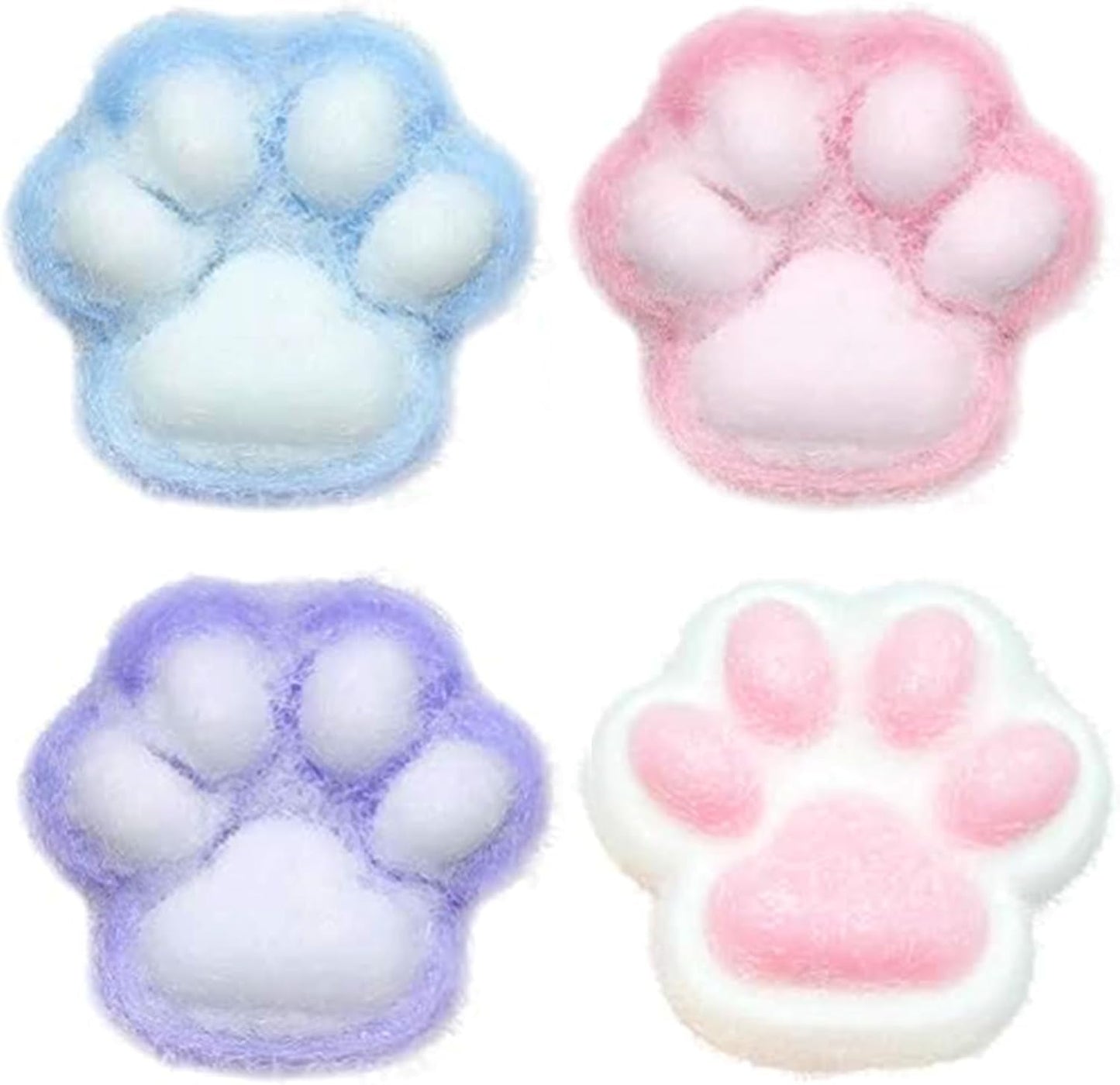 4 Pcs Taba Squishy Paw,Cute Fufu Cat Squishy Stress Relief Fidget Toys For Adults, Party Favor Gift
