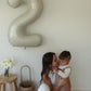 Cream Number 2 Balloon 40 Inch, 2 Balloon Number, 2Nd Birthday Decorations For Baby Girls Boys Toddlers
