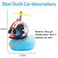Wonuu Rubber Duck Toy Car Decoration Ornaments Blue Duck Car Dashboard Decorations Cool Glasses Duck With Propeller Helmet