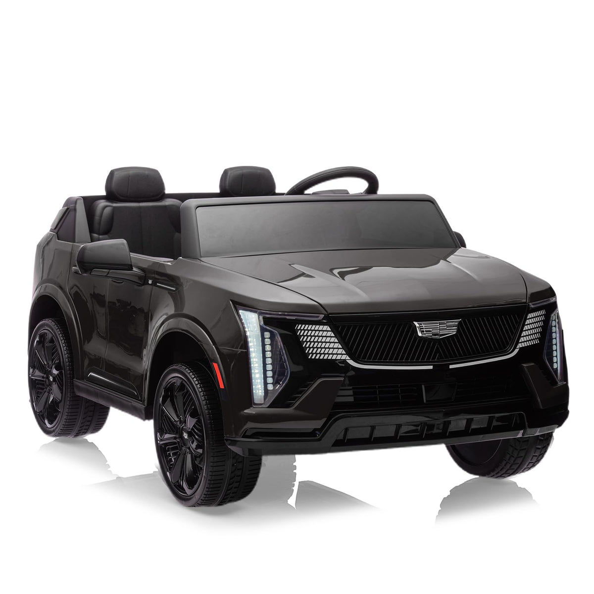 24V Ride On Car, Licensed Cadillac Battery Powered Electric Vehicle w/Remote Control, 2 Seater, 4Wheel Shock Absorbers, Smooth 