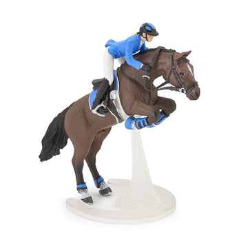 Papo - Hand-Painted - Figurine - Horses,Foals And Ponies - Jumping Horse With Riding Girl-51560 - Collectible - For Children - Suitable For Boys And Girls - From 3 Years Old