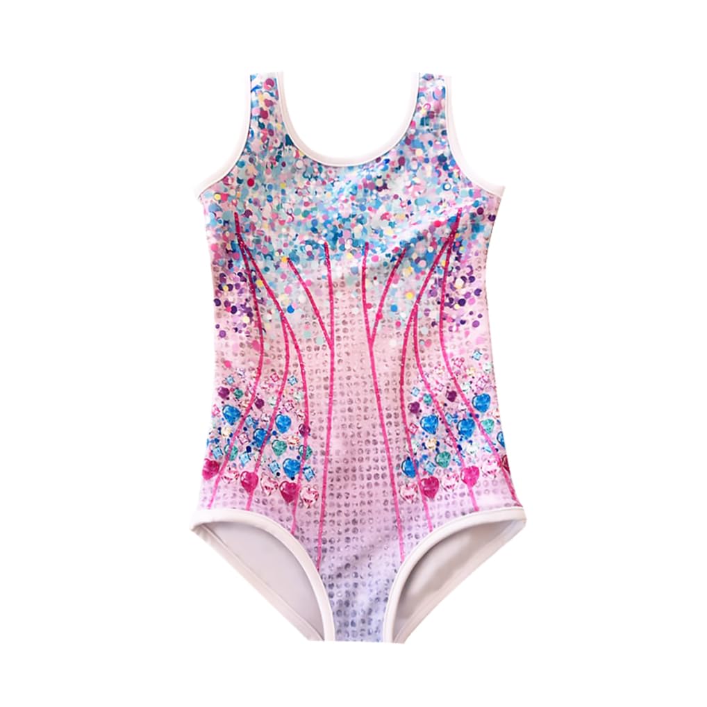 uivic Concert Outfit for Little Girls Fans Sparkles Bodysuit Leotard Touring Musical Party Singer Costume (Multicolor, 5Years-6Y