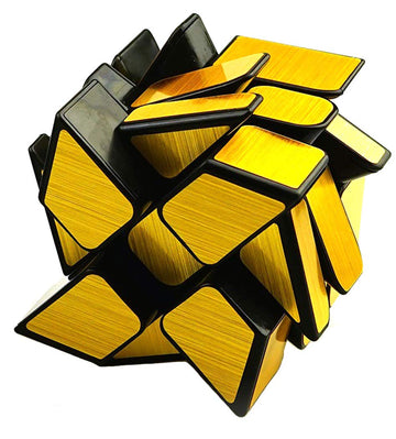 Tanch Mirror Wheel Speed Cube 3X3 Windmill Twisty Skewb Cube Puzzle Toy Gold