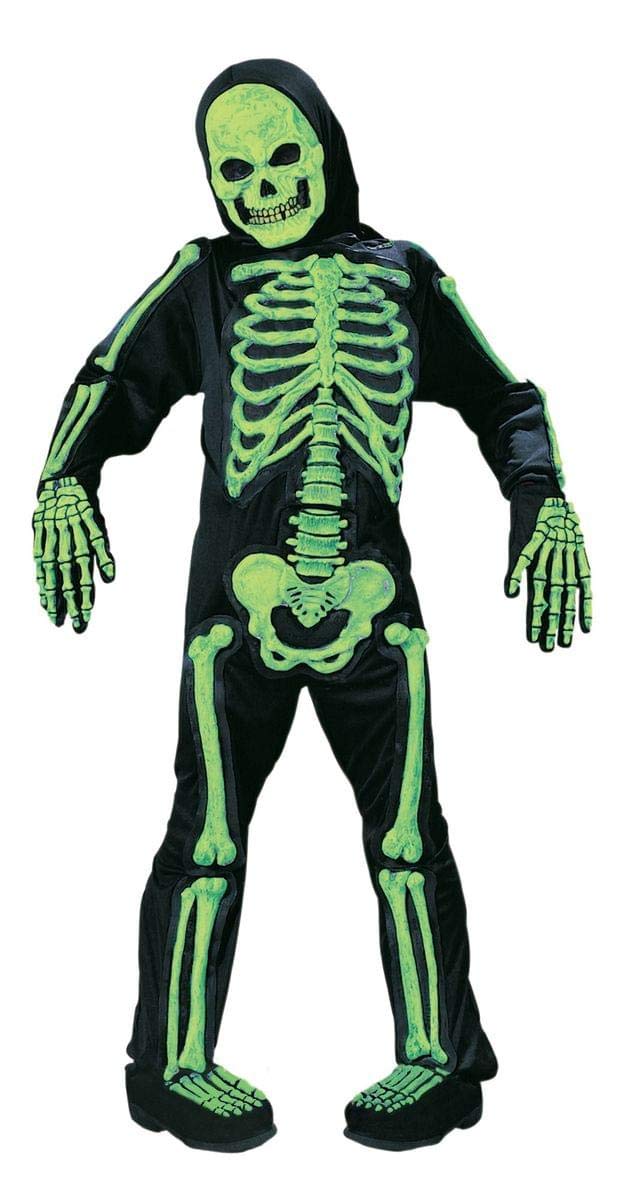 Fun World Green Skelebones Youth Costume, Medium 8-10, Multicolor