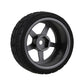 Mxfans Grey 5 Spoke Aluminium Alloy Wheel Rims & Black Square Pattern Rubber Tyres Tires For Rc 1:10 On Road Racing Car Set Of 4