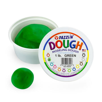 Hygloss Dough, Safe & Non-Toxic Modelling Dough For Arts & Crafts, Learn, Unscented, 1Lb. Green