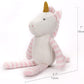 FLUFFYFUN 100% Organic Cotton Baby Stuffed Animal  Pink Unicorn Plush for Newborn 7.1