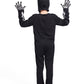 Leadtex Kids Gid Skeleton Halloween Costume, All In One Skeleton Printed Jumpsuit With Hood And Gloves(12-13Years